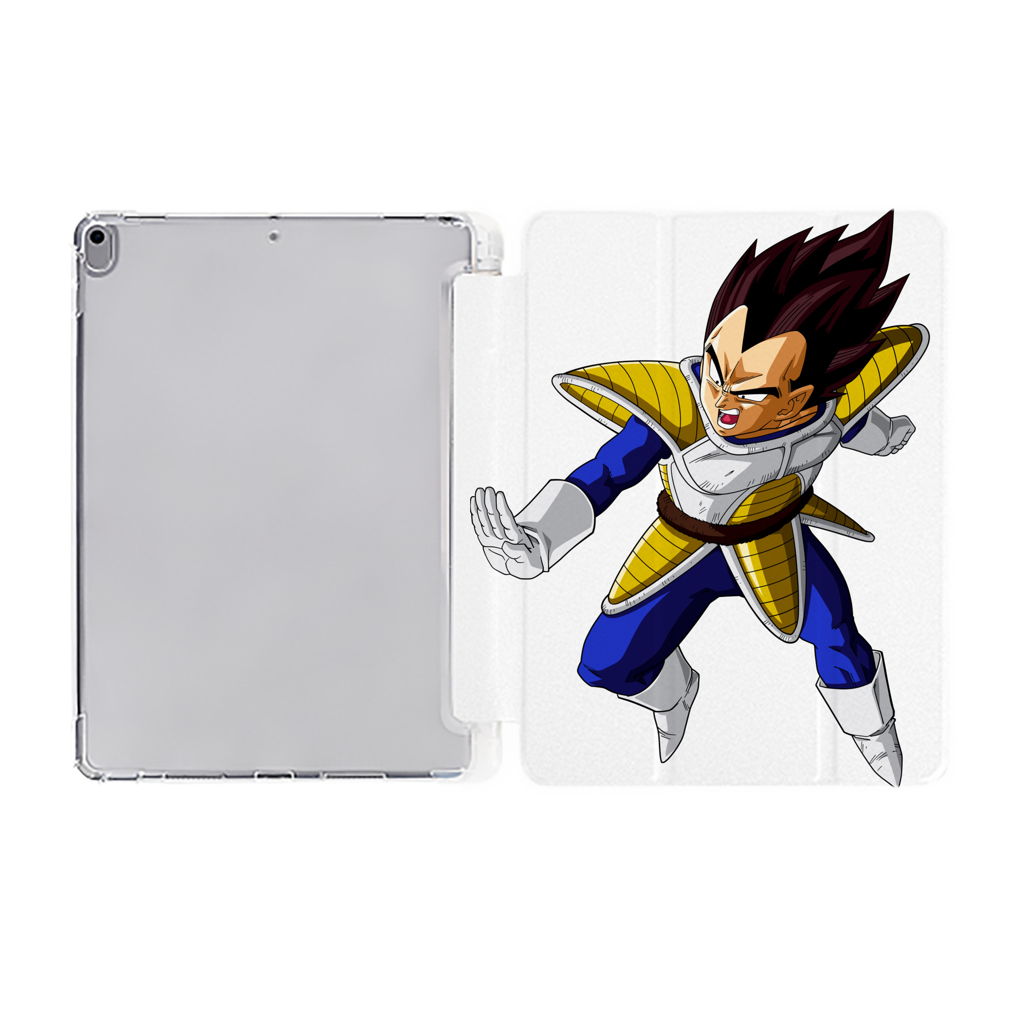 （画像用） ドラゴンボール ベジータ四世（Bejīta Yonsei）DRAGON BALL Vegeta IV IPad ケース ペン収納付き 三つ折りスタンド PUレザー×シリコン 対応機種9.5/10.5/10.9インチ